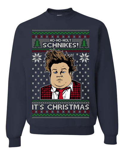Ho Ho Holy Schnikes, Funny 90s Classic Comedy Farley Tommy Boy Movie Callahan Auto Parts, Ugly Christmas Sweater Ugly Christmas Unisex Crewneck Sweatshirt
