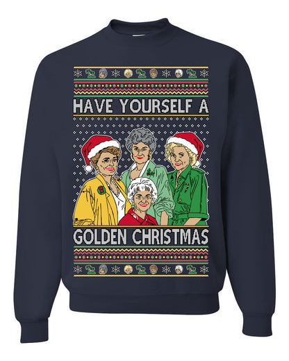 Have Yourself a Golden Christmas, Classic Miami TV Show Sitcom Xmas, Ugly Christmas Sweater  Ugly Christmas Unisex Crewneck Sweatshirt