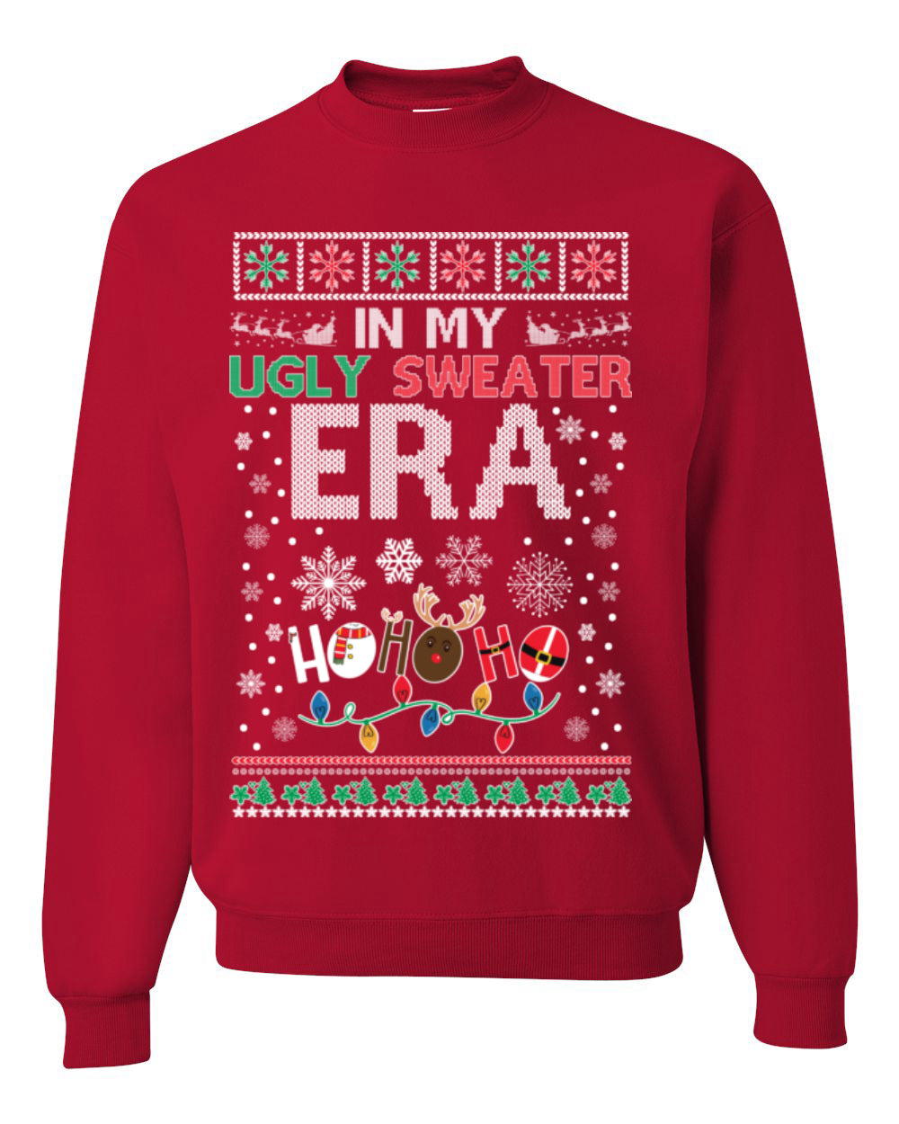In My Ugly Sweater Era Ho Ho Ho, Viral Pop Music Lyrics Concert Tour Merch, Meme Ugly Christmas Sweater Ugly Christmas Unisex Crewneck Sweatshirt