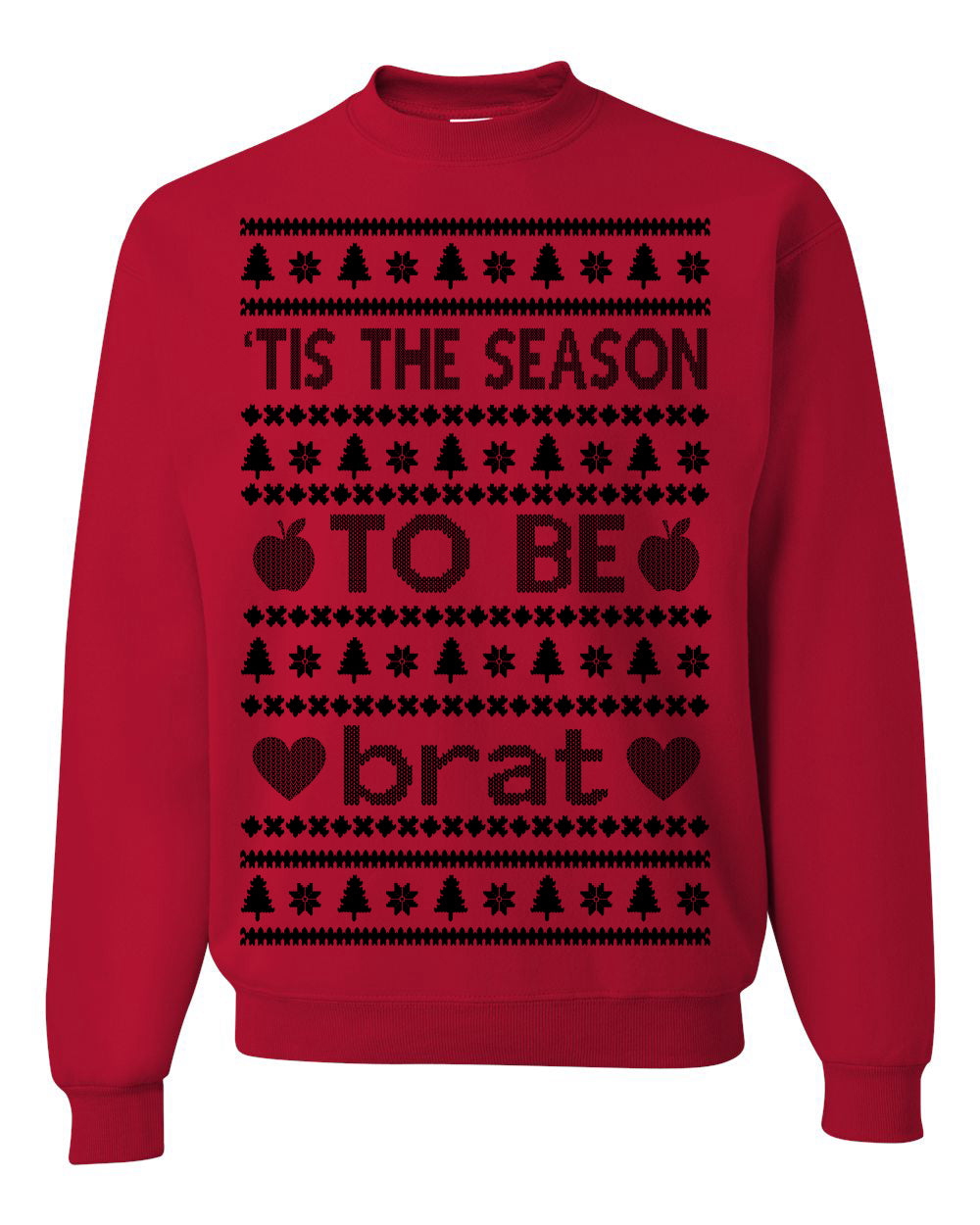 Tis the Season to Be Brat Dark Text, Xmas Viral Meme Music Rave Concert Merch, Unisex Ugly Christmas Sweaters for Women Men Ugly Christmas Unisex Crewneck Sweatshirt