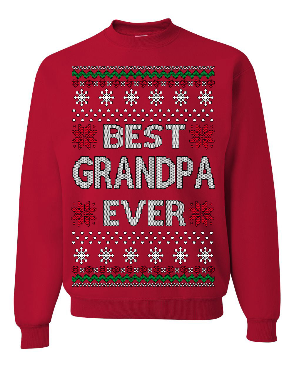 Best Grandpa Ever Classic Xmas Winter Holidays Ugly Christmas Sweater Ugly Christmas Unisex Crewneck Sweatshirt