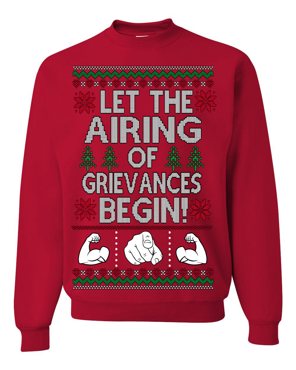 Let the Airing of Grievances Begin Funny TV Sitcom Festivus for the Rest of Us, Feats of Strength Iconic TV Quote Ugly Christmas Unisex Crewneck Sweatshirt