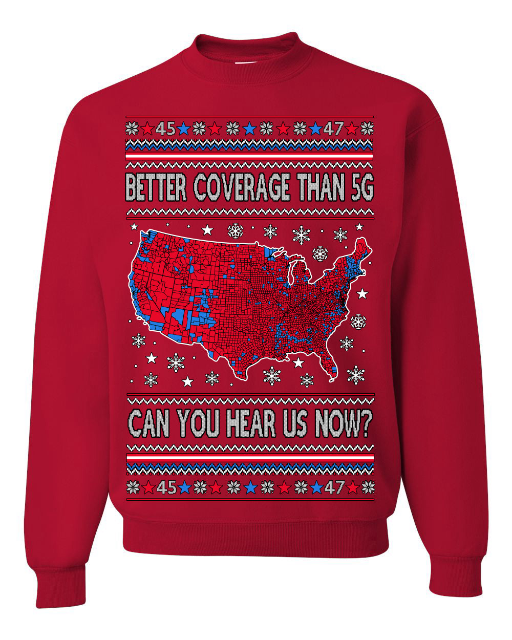 Better Coverage than 5G Red Wave Landslide 2024 Election, Trump Vance Can You Hear Us Now Ugly Christmas Sweater Ugly Christmas