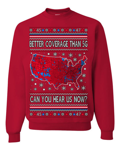 Better Coverage than 5G Red Wave Landslide 2024 Election, Trump Vance Can You Hear Us Now Ugly Christmas Sweater Ugly Christmas