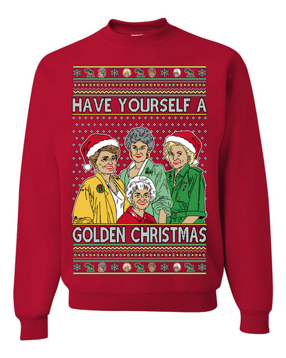 Have Yourself a Golden Christmas, Classic Miami TV Show Sitcom Xmas, Ugly Christmas Sweater  Ugly Christmas Unisex Crewneck Sweatshirt