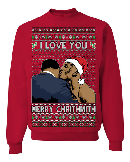 I Love You Merry Chrithmith Funny Mike Tyson Boxing Fight Meme Classic Funny Xmas, Ugly Christmas Sweater Ugly Christmas Men's T-Shirt