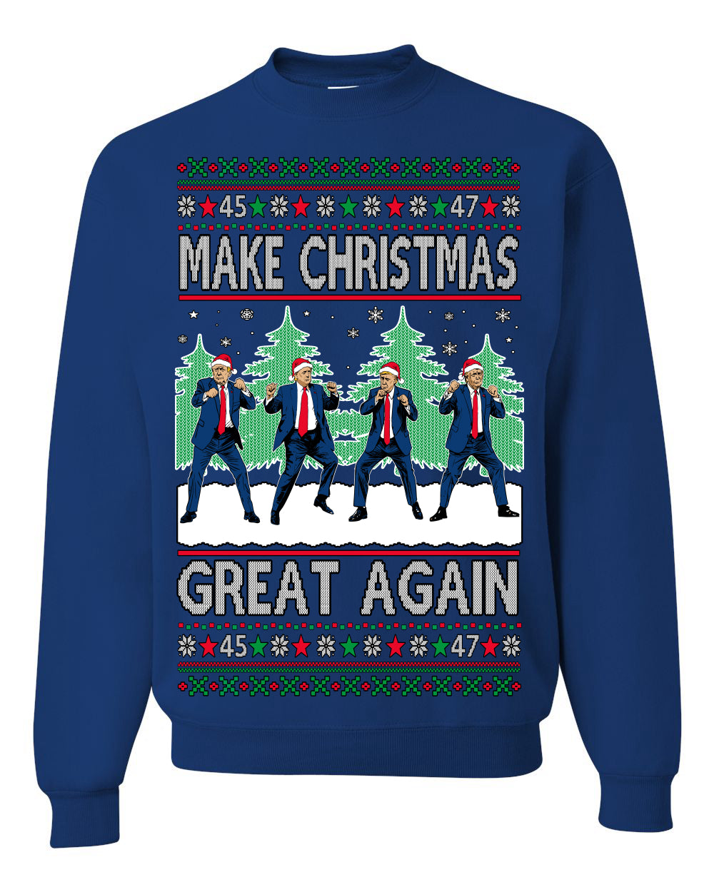 Make Christmas Great Again Shimmy Dance USA President Ugly Christmas Sweater Ugly Christmas Unisex Crewneck Sweatshirt