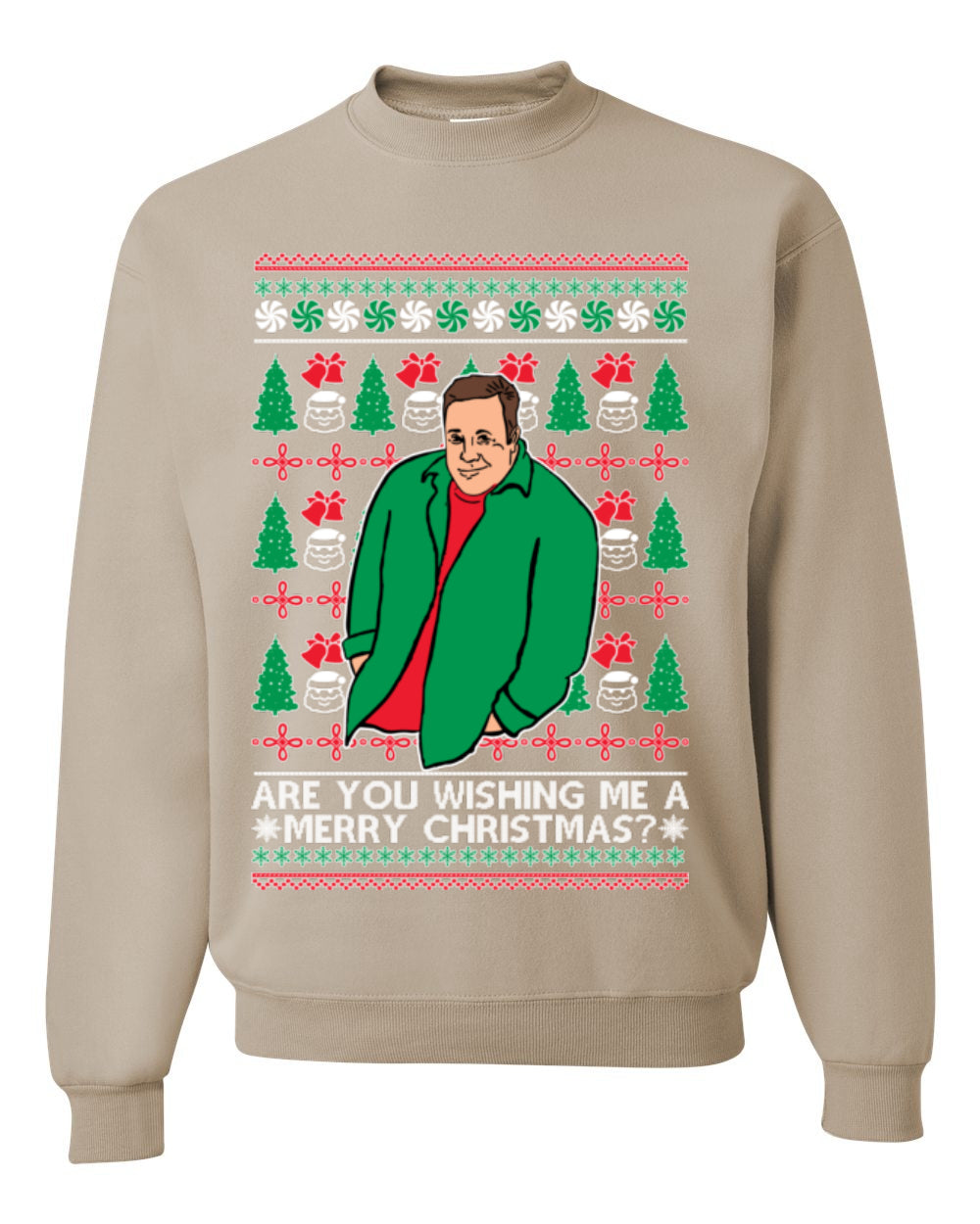 Are You Wishing Me a Merry Christmas? Funny Kevin Viral Shrug Shrugging Actor Meme Ugly Christmas Unisex Crewneck Sweatshirt