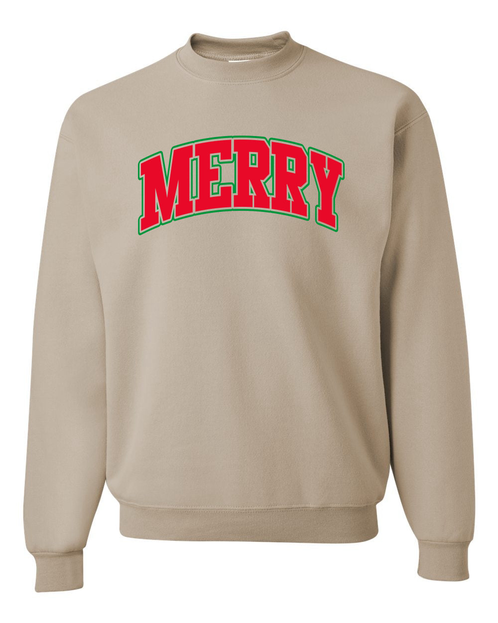 Merry | Cute Winter Holiday College Style Ugly Christmas Unisex Crewneck Sweatshirt