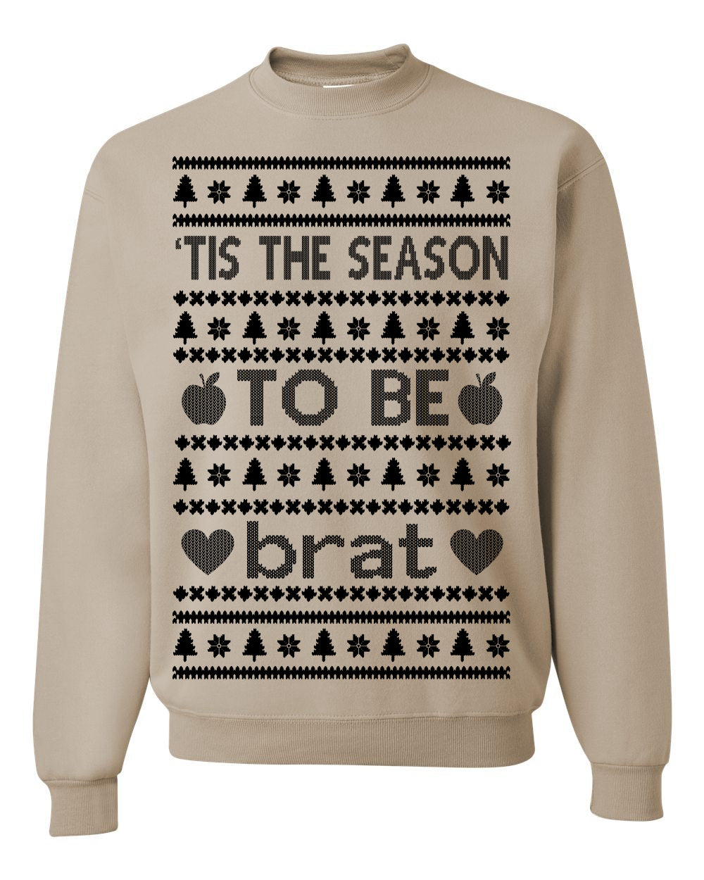 Tis the Season to Be Brat Dark Text, Xmas Viral Meme Music Rave Concert Merch, Unisex Ugly Christmas Sweaters for Women Men Ugly Christmas Unisex Crewneck Sweatshirt