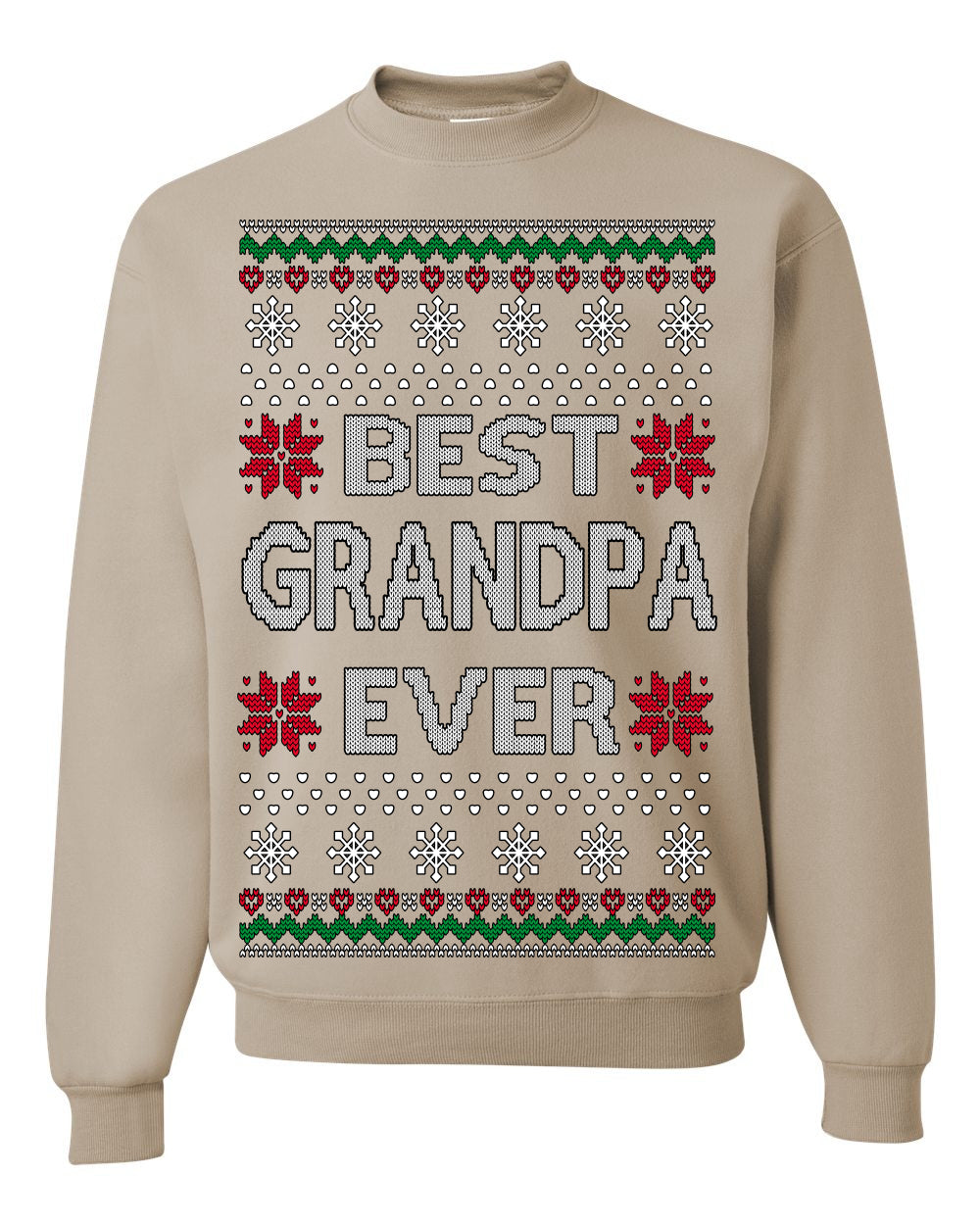 Best Grandpa Ever Classic Xmas Winter Holidays Ugly Christmas Sweater Ugly Christmas Unisex Crewneck Sweatshirt