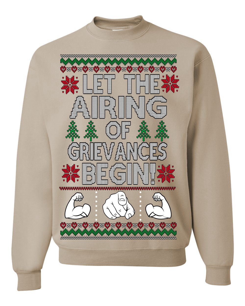 Let the Airing of Grievances Begin Funny TV Sitcom Festivus for the Rest of Us, Feats of Strength Iconic TV Quote Ugly Christmas Unisex Crewneck Sweatshirt