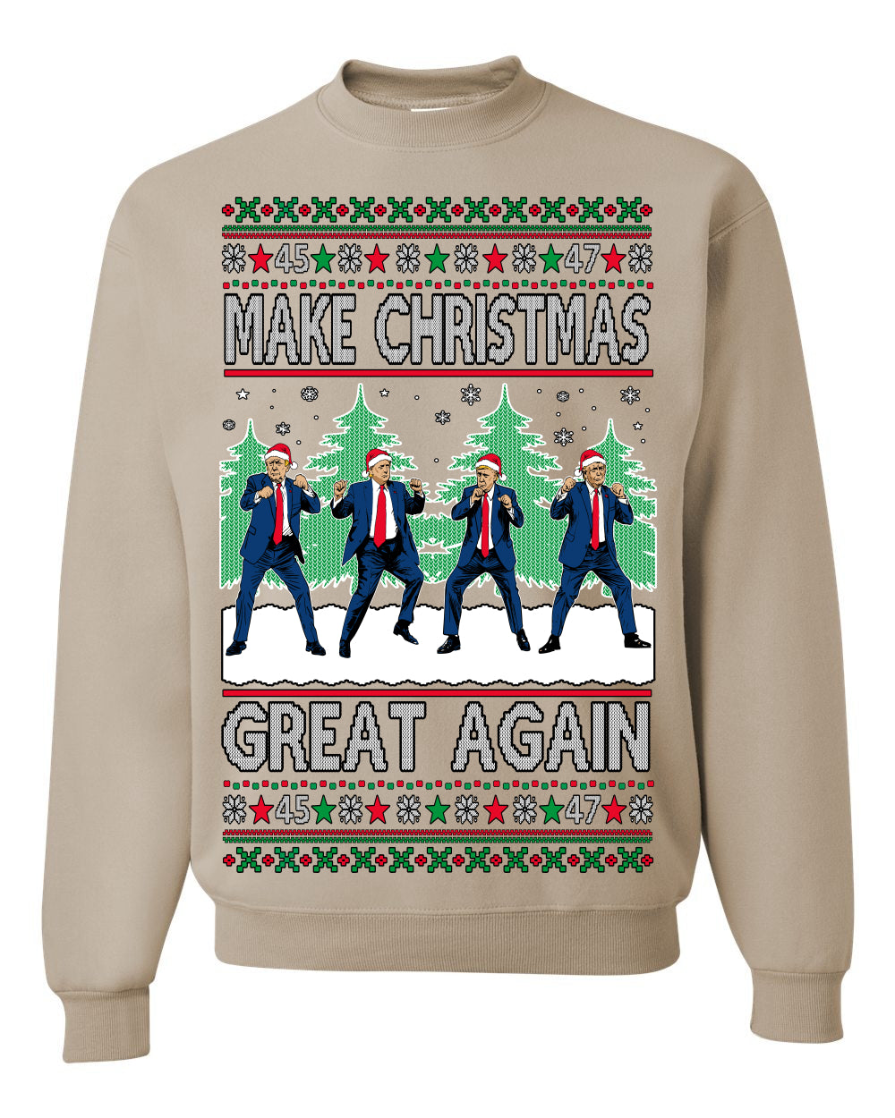 Make Christmas Great Again Shimmy Dance USA President Ugly Christmas Sweater Ugly Christmas Unisex Crewneck Sweatshirt