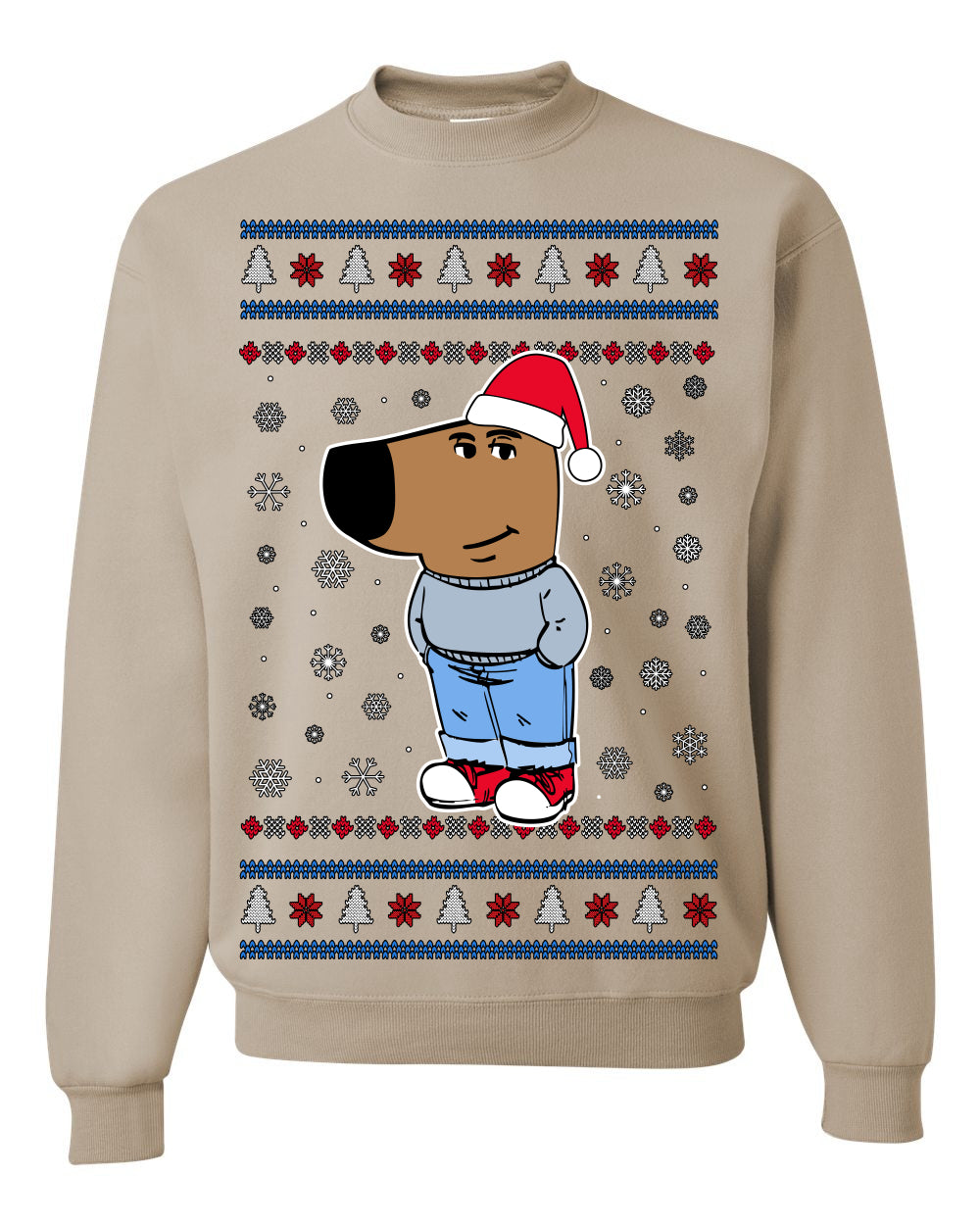 I'm Just a Chill Guy My New Character, Santa Dog Viral Meme Coin CHILLGUY Funny Internet Memes, Ugly Christmas Sweater Ugly Christmas Men's T-Shirt