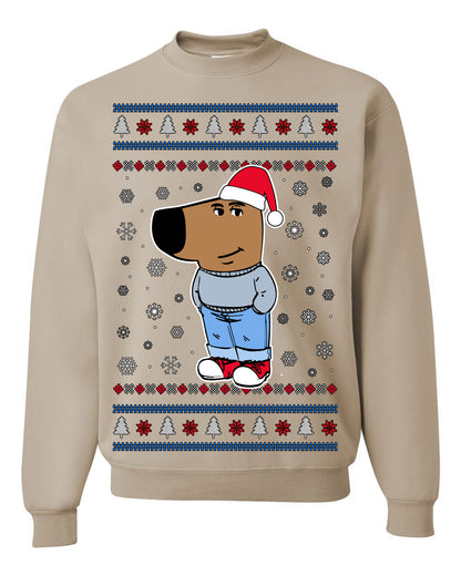 I'm Just a Chill Guy My New Character, Santa Dog Viral Meme Coin CHILLGUY Funny Internet Memes, Ugly Christmas Sweater Ugly Christmas Men's T-Shirt