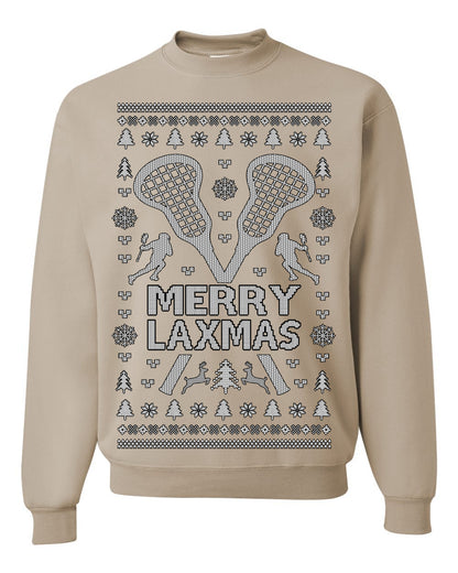 Merry Laxmas Funny Lacrosse Sports LAX, Teen Sport Player Boys Girls Adult Pun Ugly Christmas Sweater Ugly Christmas Men's T-Shirt
