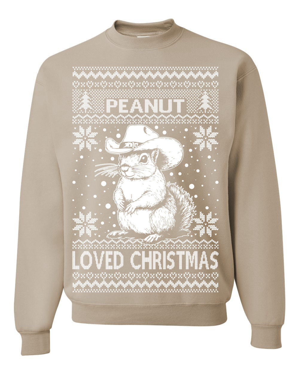 Peanut Loved Christmas, Funny Viral NYC New York Squirrel Meme Trending Save Our Pets Memes, Ugly Christmas Sweater Ugly Christmas Unisex Crewneck Sweatshirt