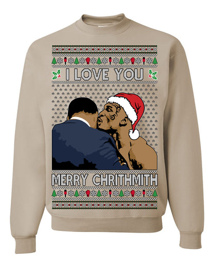 I Love You Merry Chrithmith Funny Mike Tyson Boxing Fight Meme Classic Funny Xmas, Ugly Christmas Sweater Ugly Christmas Men's T-Shirt