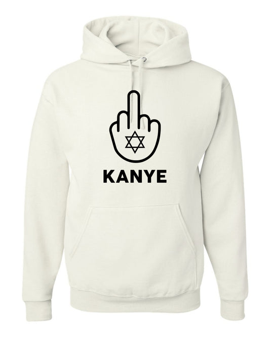F Kanye Middle Finger Jewish Star Viral Trending Meme, Black, Hip Hop Music Pop Culture Unisex Hoodie Sweatshirt