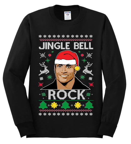 Jingle Bell Rock, Christmas Gifts, Funny Xmas Gift Idea, Ugly Christmas Sweater Mens Long Sleeve Shirt