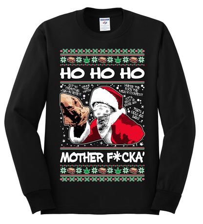 Friday Hood Santa , Merry Christmas Tee, Ugly Christmas,  Sweater Mens Long Sleeve Shirt