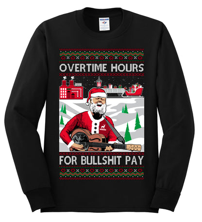 Overtime Hours Rich Men North of Richmond, Christmas Gifts, Funny Xmas Gift Idea, Ugly Christmas Sweater Mens Long Sleeve Shirt