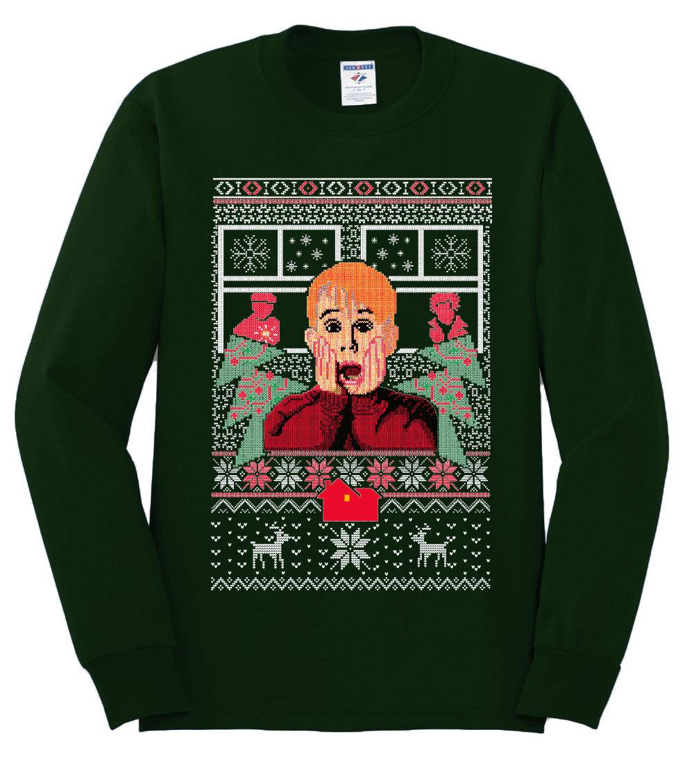 Kevin Merry Xmas Movie Fan, Christmas Gifts, Funny Xmas Gift Idea, Ugly Christmas Sweater Mens Long Sleeve Shirt