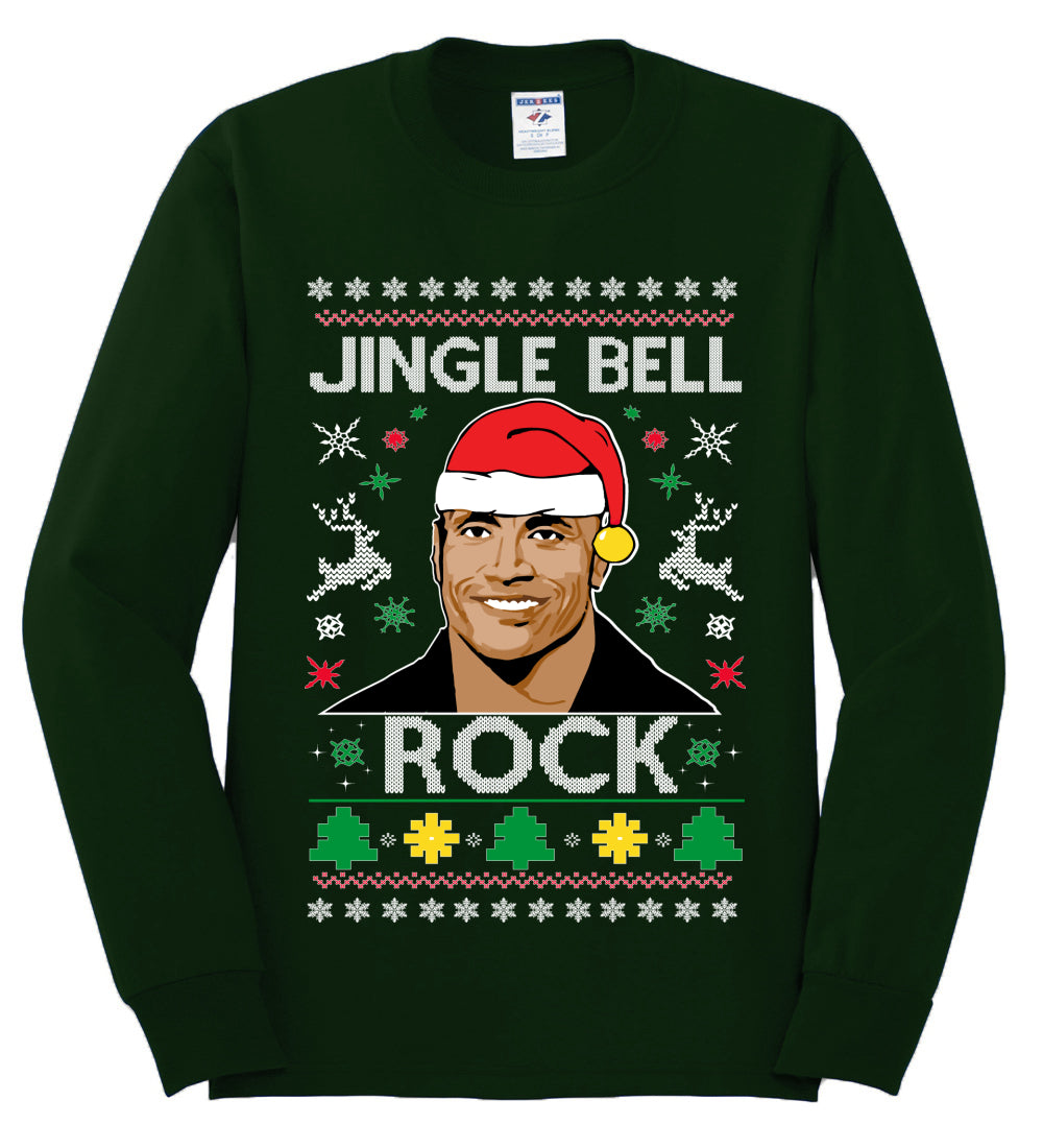 Jingle Bell Rock, Christmas Gifts, Funny Xmas Gift Idea, Ugly Christmas Sweater Mens Long Sleeve Shirt