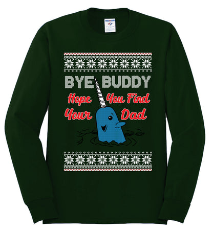 Hope You Find Your Dad Funny Elf Christmas Quote, Christmas Gifts, Funny Xmas Gift Idea, Ugly Christmas Sweater Mens Long Sleeve Shirt