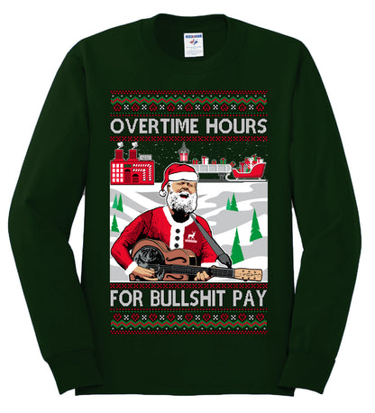 Overtime Hours Rich Men North of Richmond, Christmas Gifts, Funny Xmas Gift Idea, Ugly Christmas Sweater Mens Long Sleeve Shirt