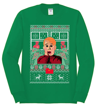 Kevin Merry Xmas Movie Fan, Christmas Gifts, Funny Xmas Gift Idea, Ugly Christmas Sweater Mens Long Sleeve Shirt