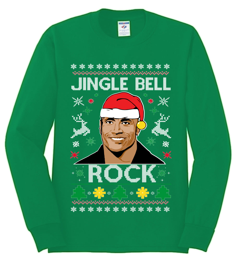 Jingle Bell Rock, Christmas Gifts, Funny Xmas Gift Idea, Ugly Christmas Sweater Mens Long Sleeve Shirt