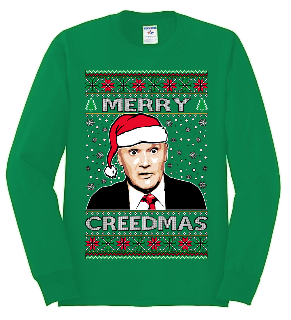 Merry Creedmas , Merry Christmas Tee, Ugly Christmas,  Sweater Mens Long Sleeve Shirt