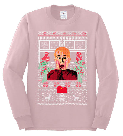 Kevin Merry Xmas Movie Fan, Christmas Gifts, Funny Xmas Gift Idea, Ugly Christmas Sweater Mens Long Sleeve Shirt