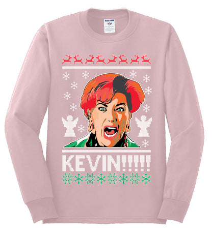 Kevin!!! Xmas Movie Classic, Christmas Gifts, Funny Xmas Gift Idea, Ugly Christmas Sweater Mens Long Sleeve Shirt