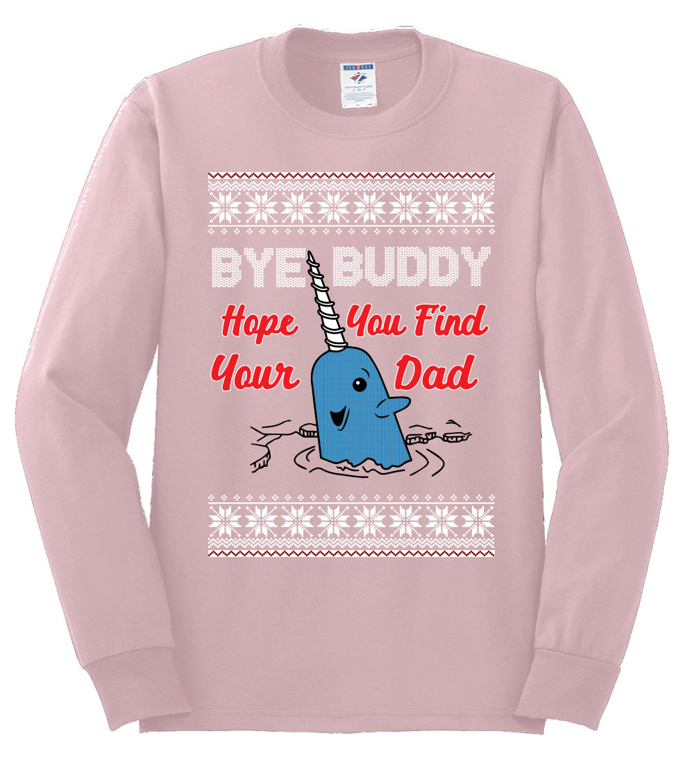 Hope You Find Your Dad Funny Elf Christmas Quote, Christmas Gifts, Funny Xmas Gift Idea, Ugly Christmas Sweater Mens Long Sleeve Shirt