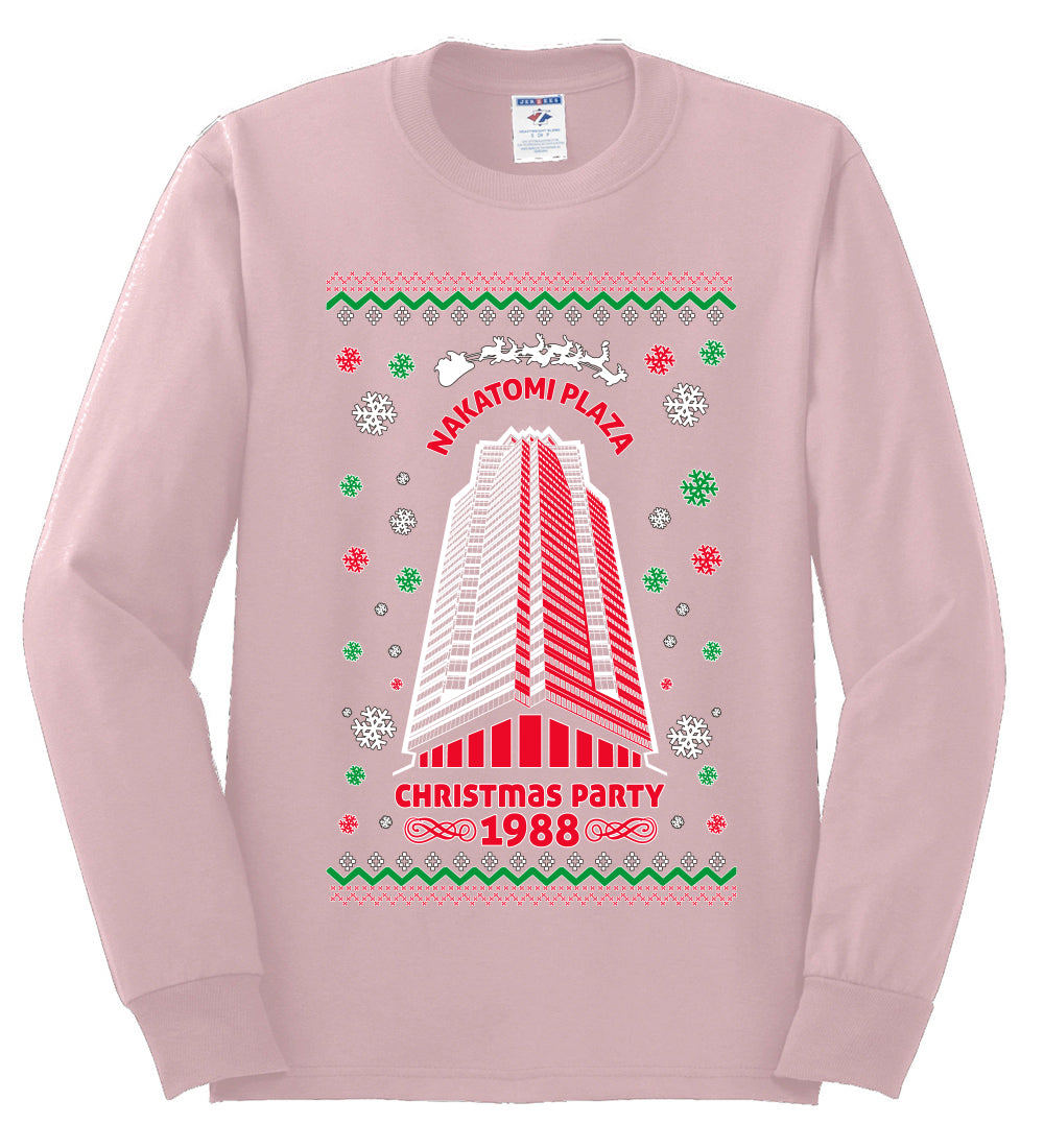 Ugly Unisex Crewneck Christmas Sweater 1988 Nakatomi Plaza Christmas Party  Ugly Christmas Sweater Mens Long Sleeve Shirt