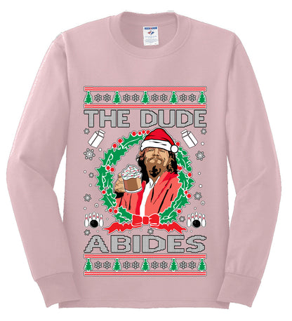 Big Lebowski - The Dude Abides, Christmas Gifts, Funny Xmas Gift Idea, Ugly Christmas Sweater Mens Long Sleeve Shirt