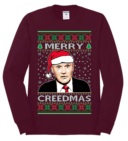 Merry Creedmas , Merry Christmas Tee, Ugly Christmas,  Sweater Mens Long Sleeve Shirt