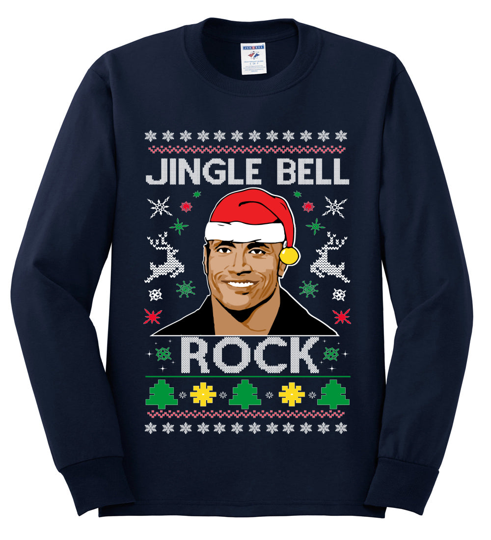 Jingle Bell Rock, Christmas Gifts, Funny Xmas Gift Idea, Ugly Christmas Sweater Mens Long Sleeve Shirt