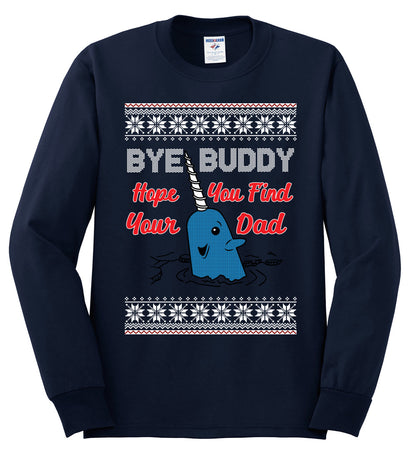 Hope You Find Your Dad Funny Elf Christmas Quote, Christmas Gifts, Funny Xmas Gift Idea, Ugly Christmas Sweater Mens Long Sleeve Shirt
