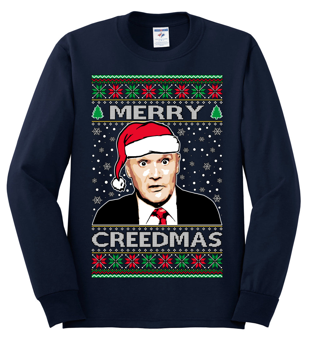 Merry Creedmas , Merry Christmas Tee, Ugly Christmas,  Sweater Mens Long Sleeve Shirt