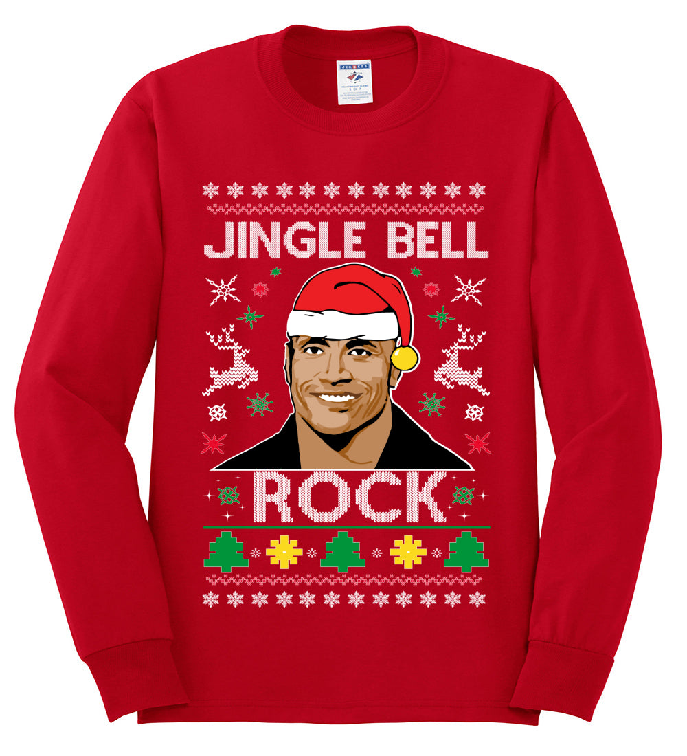 Jingle Bell Rock, Christmas Gifts, Funny Xmas Gift Idea, Ugly Christmas Sweater Mens Long Sleeve Shirt