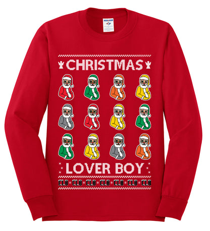 Christmas Lover Boy Album Cover, Christmas Gifts, Funny Xmas Gift Idea, Ugly Christmas Sweater Mens Long Sleeve Shirt