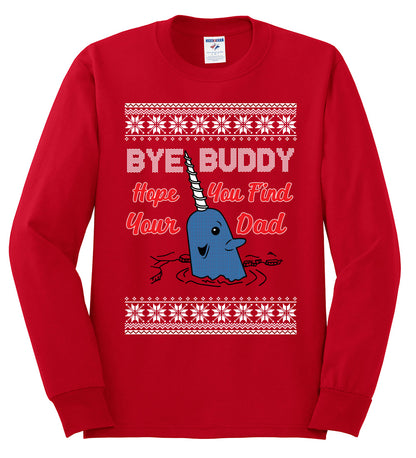 Hope You Find Your Dad Funny Elf Christmas Quote, Christmas Gifts, Funny Xmas Gift Idea, Ugly Christmas Sweater Mens Long Sleeve Shirt