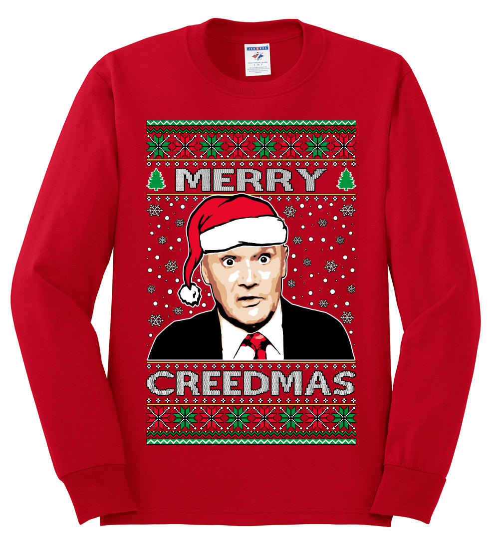 Merry Creedmas , Merry Christmas Tee, Ugly Christmas,  Sweater Mens Long Sleeve Shirt