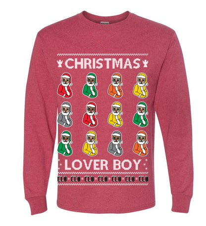 Christmas Lover Boy Album Cover, Christmas Gifts, Funny Xmas Gift Idea, Ugly Christmas Sweater Mens Long Sleeve Shirt