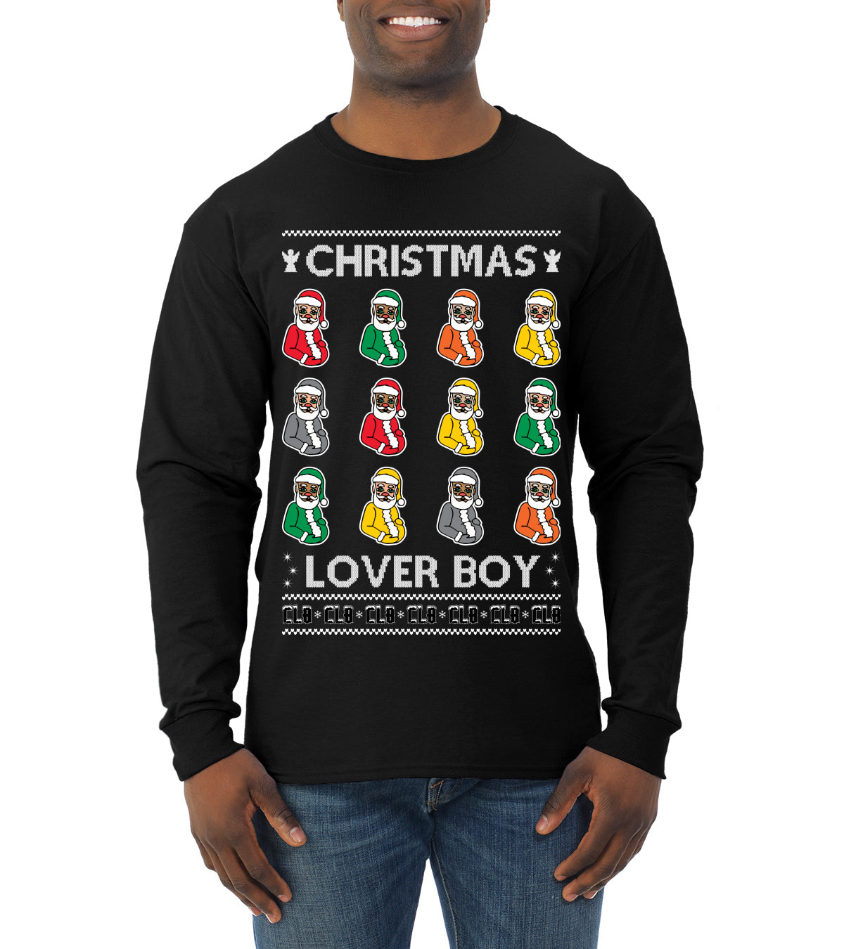 Christmas Lover Boy Funny Santa Rapper, Christmas Gifts, Funny Xmas Gift Idea, Ugly Christmas Sweater Mens Long Sleeve Shirt