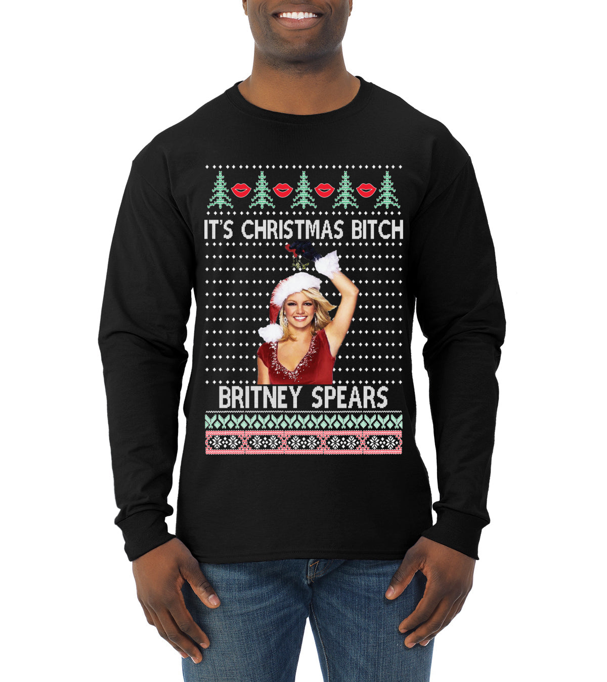 It's Christmas Bitch Britney, Christmas Gifts, Funny Xmas Gift Idea, Ugly Christmas  Mens Long Sleeve Shirt