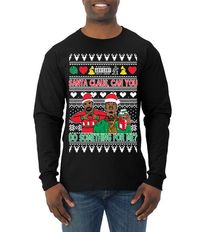 Santa Claus, Can You Do Something For Me? ,Christmas Gifts, Funny Xmas Gift Idea, Ugly Christmas Sweater Mens Long Sleeve Shirt